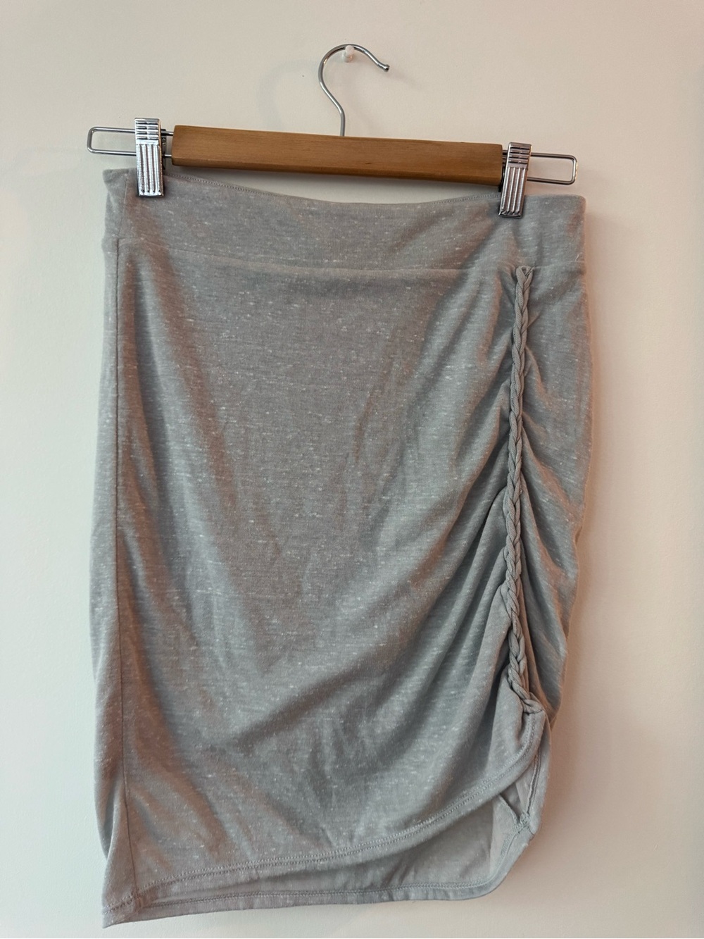 Free People Heather Grey Braided Ruched Mini Skirt